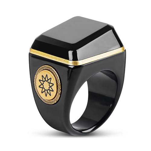 KEWAYO Smart Tasbih Zikr Ring 22mm Tally Counter Ring 0.49 Inch Digital Display Tasbih Counter Waterproof USB Rechargeable (Black 22mm)