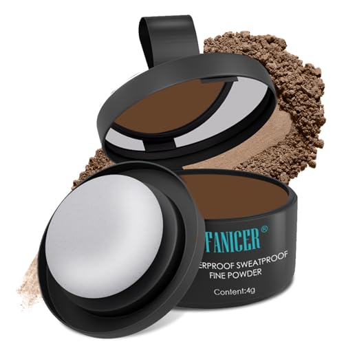 Hairline Powder, Retocador de Raíces en Polvo,Corrector para Densificar El Cabello, para Rellenar el Cabello, Retoca Raíces Polvo para Densificar El Cabello, con aplicador, 4g (Marrón medio)