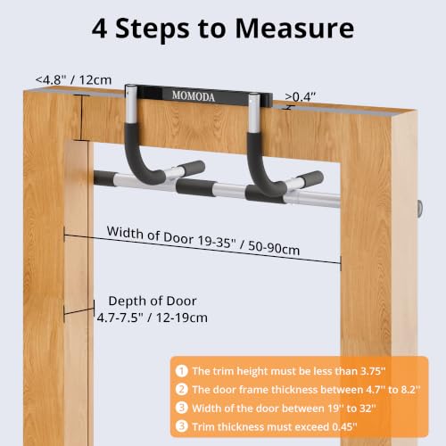 Image of Chin Up Bar Pull up Bar on Door for Home Fitness Exercise Bar