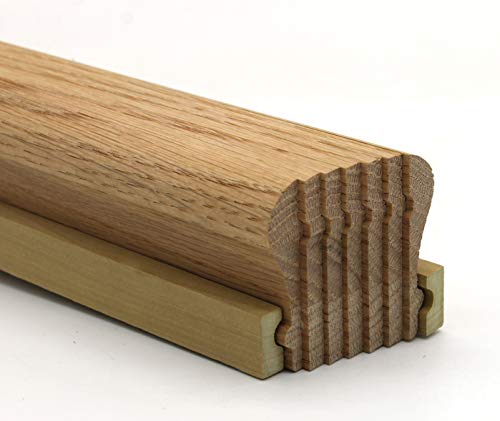 Bending Handrail, 6010 Series (2 1/4" Width x 2 3/8" Tall), Hardwood Red Oak Stair Handrail, 8 Feet Long, 68-B (7 Piece)