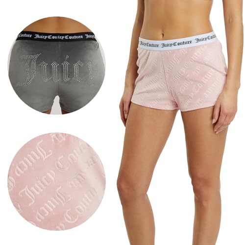 Image of Juicy Couture Women's Velvet Fleece Pajama Shorts, Designer Sleep and Lounge Shorts for Women