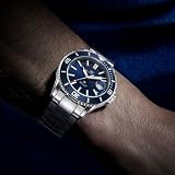 SEA-GULL Męski automatyczny mechaniczny zegarek do nurkowania, wodoodporna sukienka biznesowa świecący kalendarz zegarki na rękę, 44 mm, seria Ocean, NIEBIESKI, bransoletka