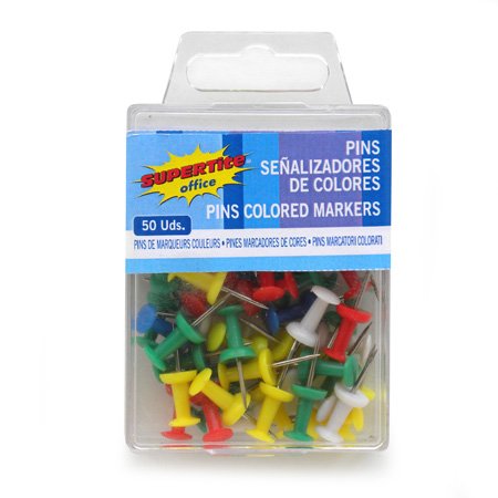 Assorted Coloured Push Pins Approx. 50pc Notice Cork Board