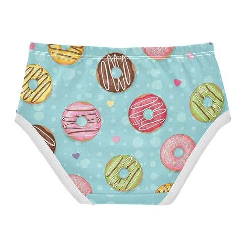 Colorful Delicous Donuts Blue Panties for Girl Girls Underwear Toddlers Cotton Fun Print Undies Kids Briefs 2t2
