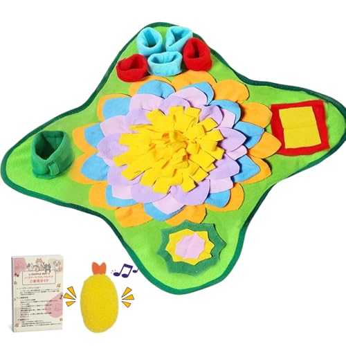 D&Z ノーズワークマット スヌッフルマット早食い防止 嗅覚訓練 ペット ノーズワーク おもちゃ 洗濯可能 48cm×48cm (グリーン)