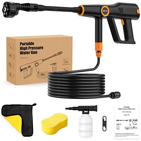 Cordless Pressure Washer 12V 15.0Ah, IMAYCC Battery Powered Pressure Washer Max 300PSI with Type-C Recharge Port , Portable Power Washer for Car , Wall and Floor Cleaning, 6-in-1 Nozzle, 16.5FT Hose Cover