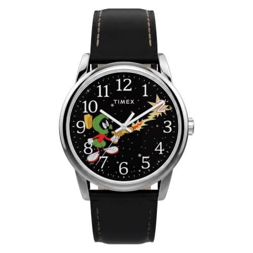 Montre Marvin Le Martien Timex cadran noir et bracelet noir 38mm