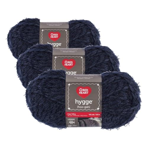 Hygge yarn by Red Heart, 5oz indigo (pack of 3)