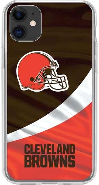 Skinit Clear Phone Case Compatible with iPhone 11 - Officially Licensed NFL Cleveland Browns Design