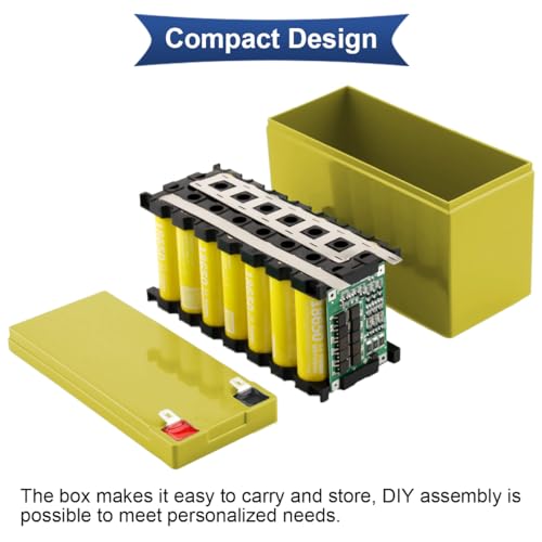 HAAMNING7 18650 Li-Ion Akku Aufbewahrungsbox 12V 7A 18650 Halterung DIY Akku Gehäuse für Stromversorgung mit 3S 40A Akku Schutz Board, Nickel Strip, 18650 Halterung, Ladekabel