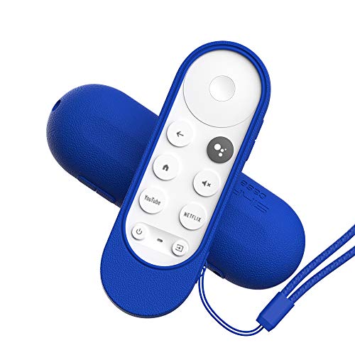 MOSHOU Guscio Custodia Protettiva Compatibile con Google Chromecast 2020 Voce Telecomando, Anti-Scivolo Antiurto Copertura di Siliconica Cassa, Anti-Graffio Adatta Protegge Progettato (Blu)