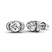 Cate & Chloe Astrid 18k White Gold Earrings with Swarovski Crystals, Halo Stud Earring Post Set, Round Cut Solitaire Earrings for Women, Ladies, Beautiful Wedding Anniversary Earrings