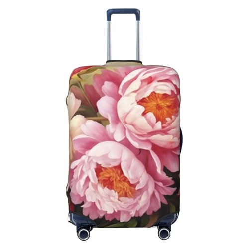 Peony Flowers Blossom Print Luggage Suitcase Covers Elastic Washable Luggage Protector Luggage Covers For Suitcase