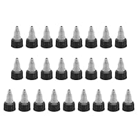 PATIKIL Twist-Flaschenverschlüsse, 25 Stück 20/410 Ersatzkappen für Quetschflaschen zum Abgeben von Wasser, Klebstoff und Farbe, Schwarz