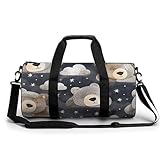 Reisetasche, Wochenendtasche für Männer und Frauen, große Kapazität, Übernachtungstasche, wie viele Bären gibt es, Reisen, Sport, Turnbeutel, Segeltuch, Tragetaschen für Reisen, Yoga, weiß, 45 cm/22,9