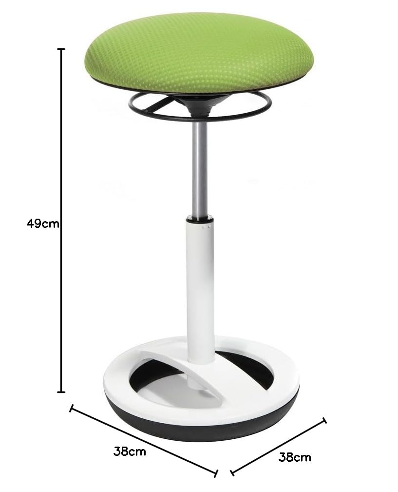 Topstar SU53BR0 Sitness High bob Tabouret sur Pied Rond en Aluminium Poli et Housse en Tissu