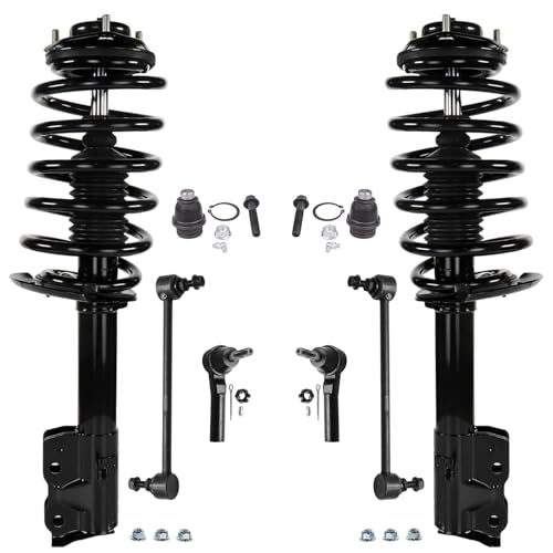 Image of Detroit Axle - Front 8pc Struts Kit for 2012-2017 Jeep Compass 2011-2017 Patriot, Sway Bars Outer Tie Rods Lower Ball Joints Struts & Coil Spring 2013 2014 2015 2016 Replacement Suspension