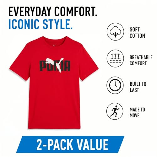 Image of PUMA Boys T-Shirts Athletic Crewneck Short Sleeve Tees (Sizes S-XL)