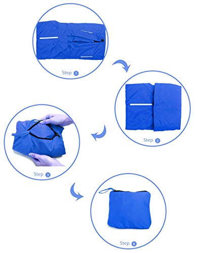 Women's Packable Windbreaker Jacket, Lightweight and Water Resistant, Active Cycling Running Skin Coat, Blue S - Thumbnail 3