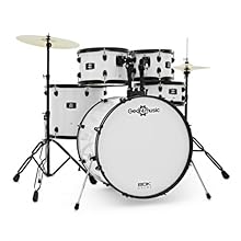 QUALITY CONSTRUCTION: Made with poplar shells for soft mid frequencies and enhanced low-end warmth. DURABILITY: Double braced design ensures great durability, allowing children to express themselves COMPLETE SET: Includes hardware, two cymbals, drums...