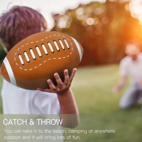 Novelty Place 12Pcs Giant Inflatable Football For Kids, 16 Inches Blow Up Footballs Toys Sport Balls, Summer Pool Beach Balls, Football Party Decoration #TOP4
