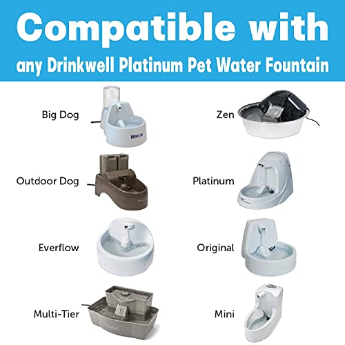 NEOUZA Hochwertiger Kohlewasserfilter, kompatibel mit Drinkwell Platium Haustierbrunnen (8er-Pack) und einem Brunnen-Reinigungsset