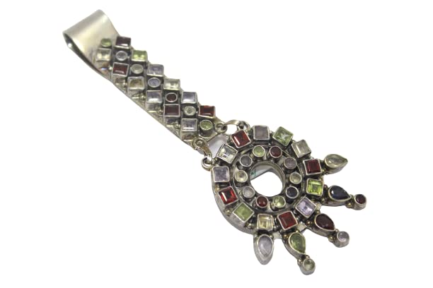 PH Artistic Sterling Silver 925 women's waist jewelry natural semi precious stone C 212.