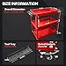 YATOINTO Updated Rolling Tool Cart 330LBS Metal 3 Tier Rolling Cart Carts with Wheels Heavy Duty Utility Carts, Ergonomic Handle Rolling Mechanic Tool Cart Storage Organizer for Warehouse Garage