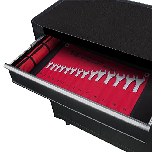 14-Piece Essential Metric Combination Wrench Set In Roll-Up Pouch, No Skipped Metric Sizes 6Mm - 19Mm | Best Value Wrench Set, Ideal For General Household, Garage, Workshop, Auto Repairs, Emergency #TOP6