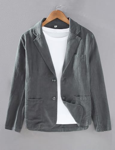 IDEALSANXUN Mens Linen Blazer Casual Slim Fit Sport Coats Suit Jackets2