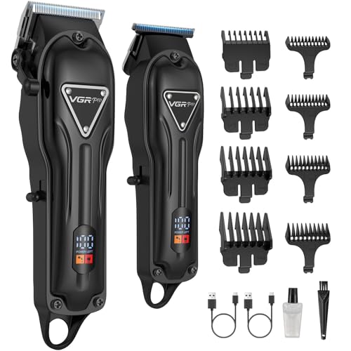 VGRPRO Electric Hair Clippers for Men, Cordless Clipper and Trimmer Set, Clippers for Hair Cutting Kit with Long Battery Life, Hair Grooming Trimmer for Family Kids and Self-Haircut Use