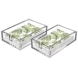 LAOSGE Napkin Holder 2 Pieces, Clear Acrylic Guest Towel Holders Napkin Holders for Bathroom, Kitchen or Dinner Table, 9x5.5x2.5 Inch
