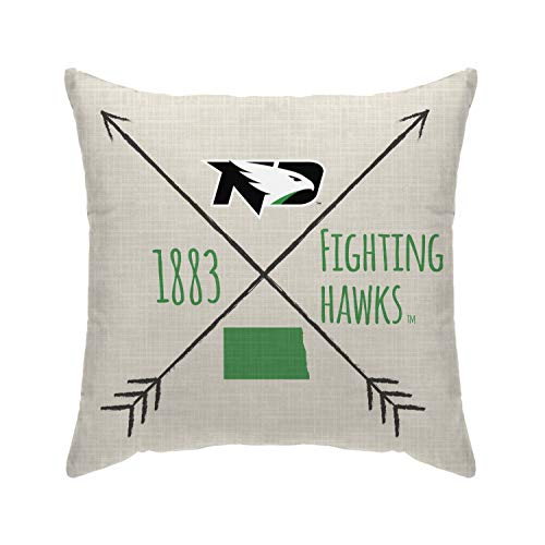 Pegasus Sports NCAA Cross Arrow Decorative Throw Pillow- North Dakota Fighting Hawks