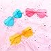 Gejoy 4 Pieces Heart Shaped Sunglasses for Women Men Valentine Gift Frameless Glasses(Lake Blue, Pink, Yellow, Clear)