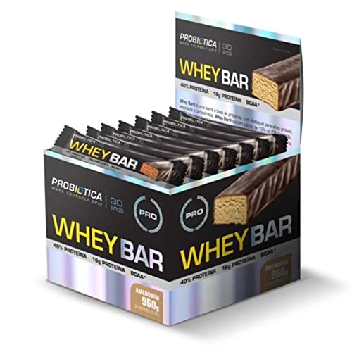 Probiótica Whey Bar High Protein - 24 Unidades 40G Amendoin