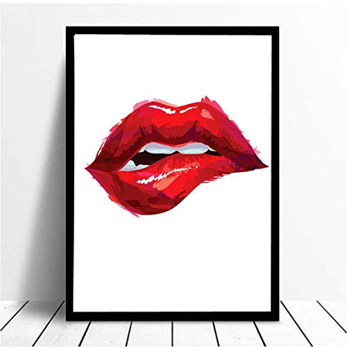 Art décor pour la maison tapisserie 50x70cm lèvres rouges peinture sur toile moderne