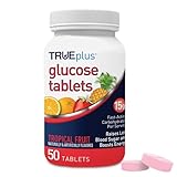 TRUEplus® Glucose Tablets, Tropical Fruit Flavor - 50ct Bottle