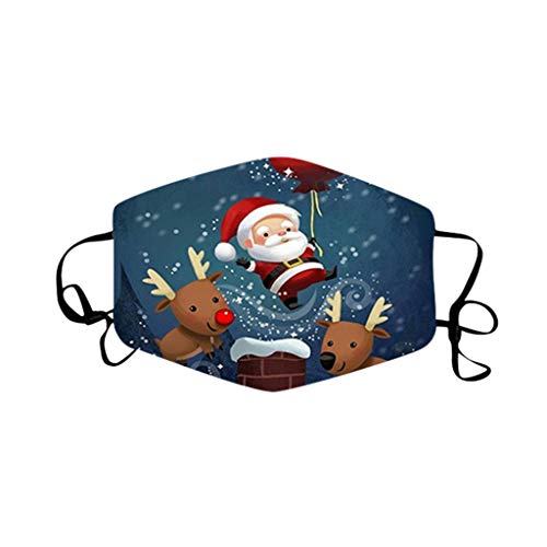 Preisvergleich Produktbild Lialbert Mundschutz Waschbar mit Weihnachten Motiv Bandana Atmungsaktive Baumwolle Stoffmaske Lustige Multifunktionstuch Mund und Nasenschutz Staubdicht Motorrad Halstuch Herren Damen