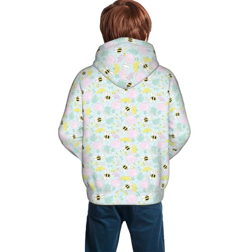 Tropical Flowers,Jungle Leaves Kid Hoodies Boys Sweatshirts Girls Pullover with Pocket4