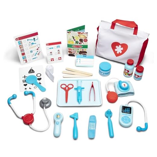 Melissa & Doug - Arzt Spielset, 25-teilig, Arzttasche für kreative Rollenspiele, Für Kinder ab 3 Jahren