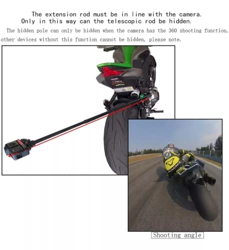 Usmallbee Motocicleta Invisível Selfie Bastão Suporte de Montagem de Guiador 11 “-43” Comprimento Aj