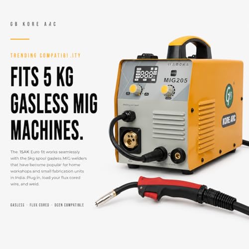 Image of 15AK MIG Welding Torch Gun 3M Cable, Heavy Duty MIG /MAG & Gasless Flux Core Welding Gun, Euro Connector, Ergonomic Handle, Heat-Resistant Durable Cable