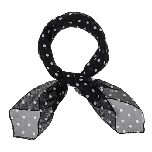 Chiffon Scarf Square Neck Scarf Polka Dot Bandana Square Handkerchief 1950s Vintage Bow Headband Head Scarves Bandana Headband Satin Scarves for Women and Girls