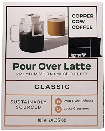 Copper Cow Coffee, Original Vietnamese Pour Over Coffee Kit 5 Count, 7.4 Ounce