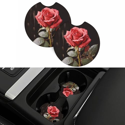 Portavasos para carro universales de caucho negro 2 piezas miniatura 5