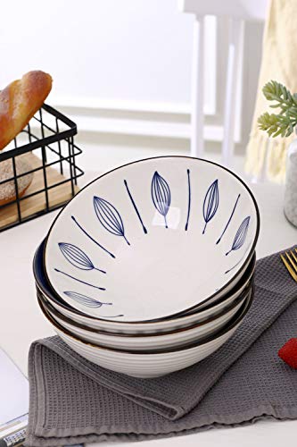Porcelain Bowls Set Of 4, Ceramic Salad Bowl, Large Serving Bowl For Desserts, Ramen, Pho, Noodles, 35 Ounce,8-Inch Pho, Noodles, Asian Dishes, Set Of 4 #TOP2