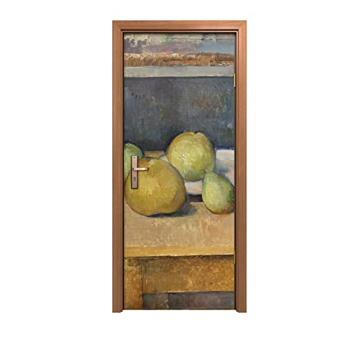 Autocollant de porte 90x200cm Nature morte Comme de la poire pour décoration