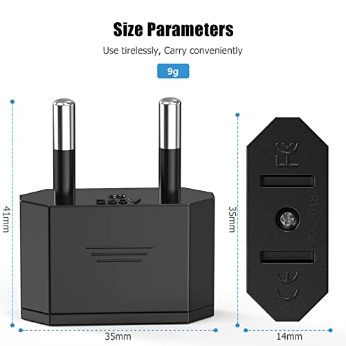 US to EU Adapter, 2 Pin Ancable Reisestecker auf EU, 1 Stück Deutschland Europ Amerika Mexiko Kanada Ägypten Spanien Stecker mit USA-Netzteil Konverte für Geräte