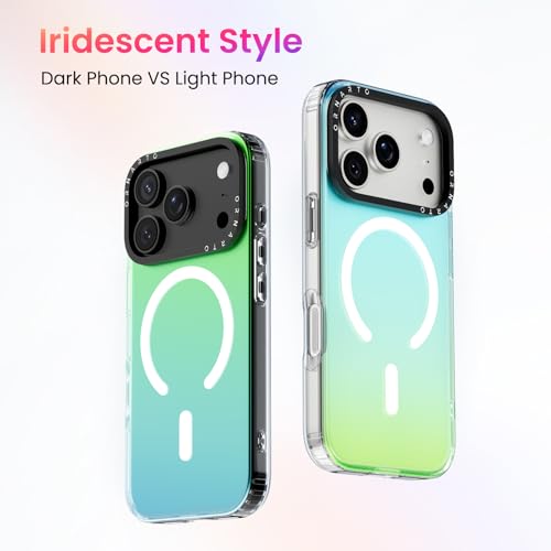 ORNARTO Compatible with iPhone 17 Pro Max Case 6.9", Electroplated Iridescent Gradient Cover, Compatible with MagSafe, Slim Rainbow Phone Case – Aurora Green by ORNARTO - Used condition - Image 3