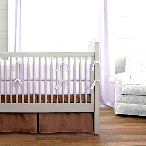 Image of Cottington Lane Crib Bed Skirt Pleated Crib Skirt Dust Ruffle, 100% Natural Cotton, Nursery Crib Toddler Bedding Skirts for Baby Boys or Girls, 14 inch Soft Crib Dust Ruffle Drop Crib Skirt-Taupe